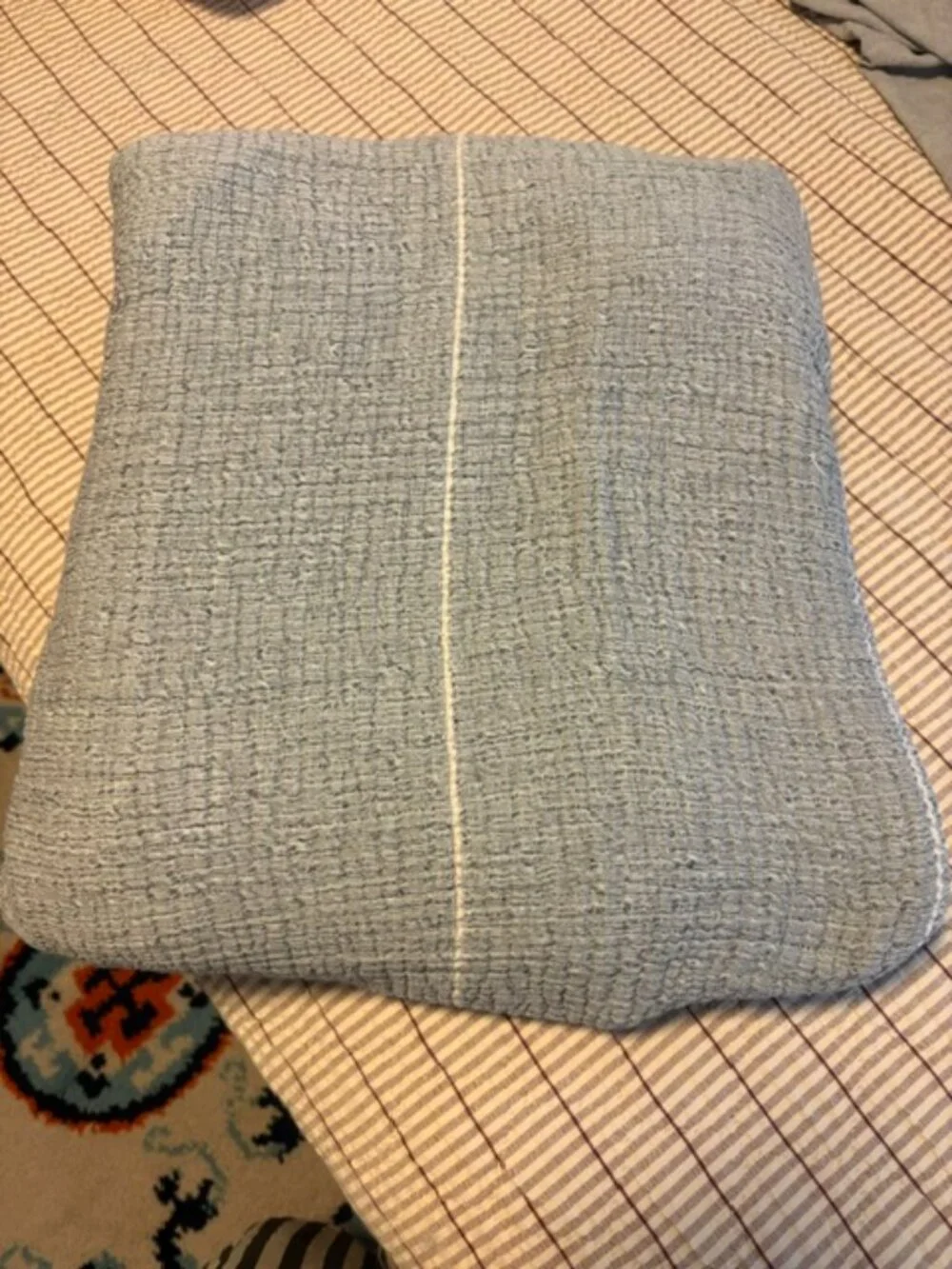 Coyuchi Topanga Coverlet in Cool Stripe (king)